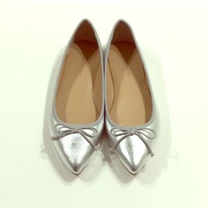 Brand New - Silver Flat Leather Shoe